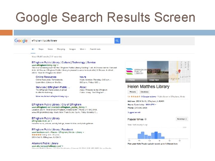Google Search Results Screen 