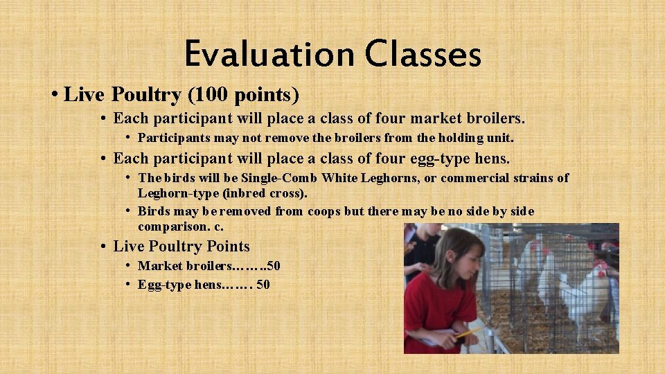 Texas FFA Poultry Judging By Cassidy Krchnak Purpose