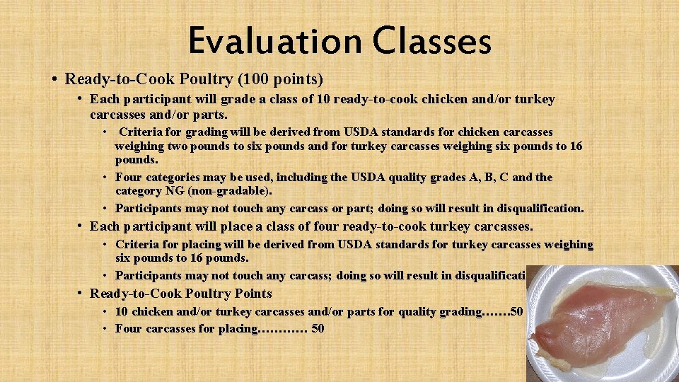 Texas FFA Poultry Judging By Cassidy Krchnak Purpose