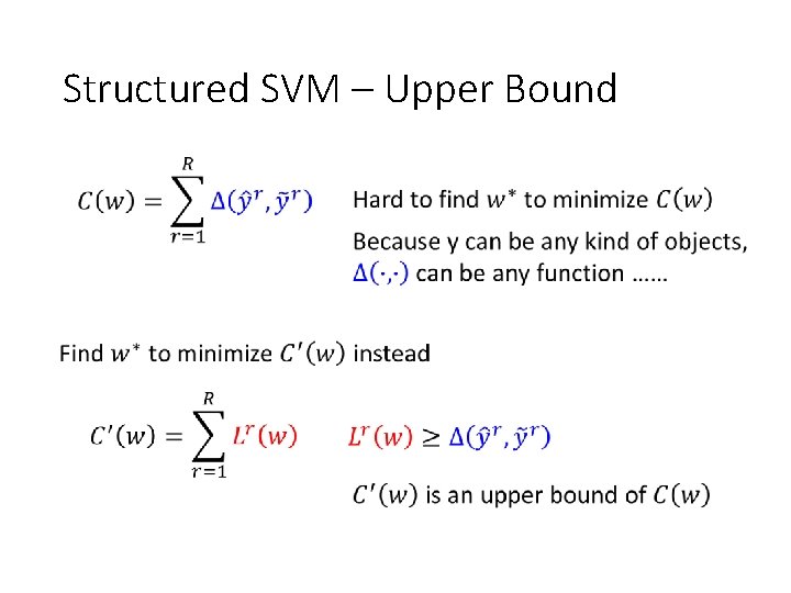 Structured SVM – Upper Bound 