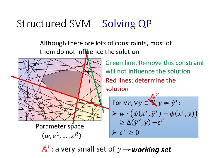 Structured SVM – Solving QP Although there are lots of constraints, most of them