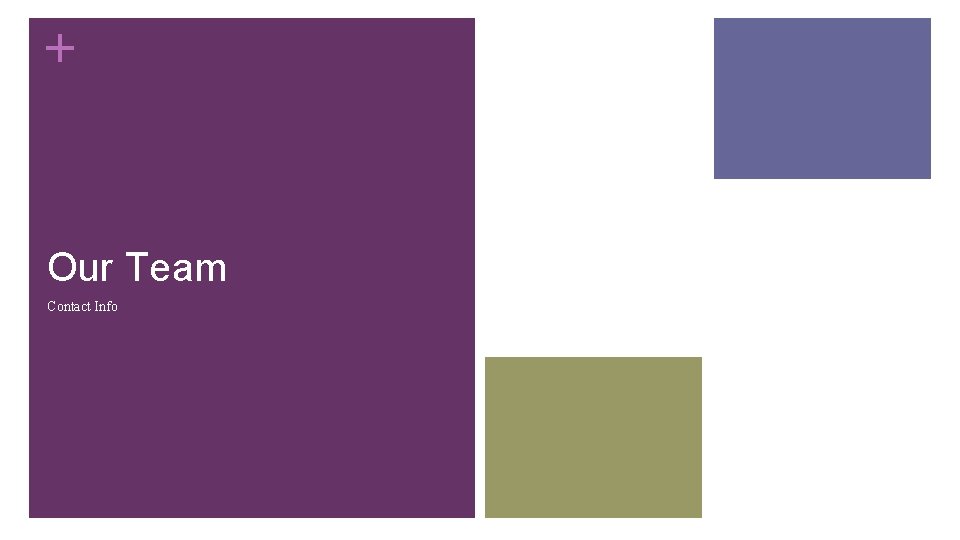 + Our Team Contact Info 