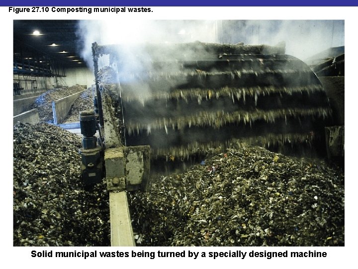 Figure 27. 10 Composting municipal wastes. Solid municipal wastes being turned by a specially