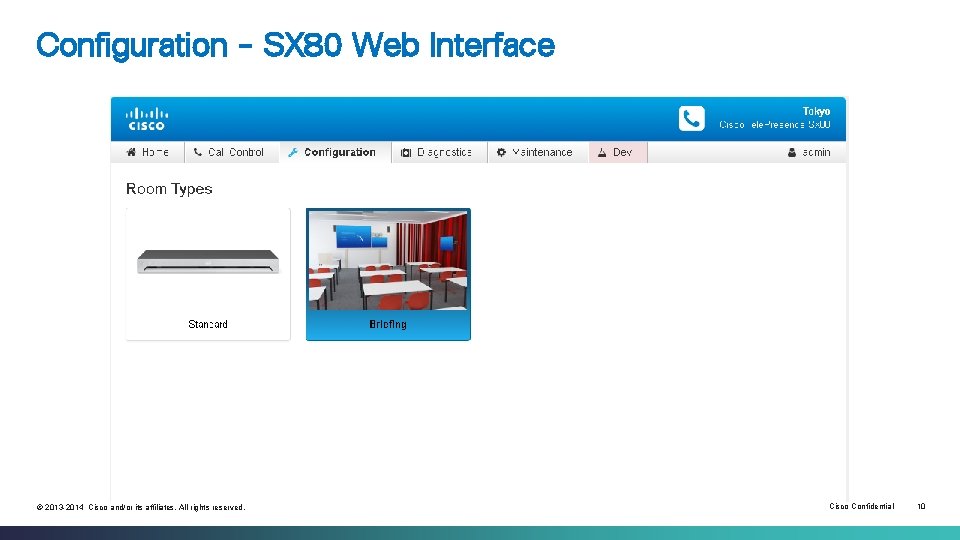 Configuration - SX 80 Web Interface © 2013 -2014 Cisco and/or its affiliates. All