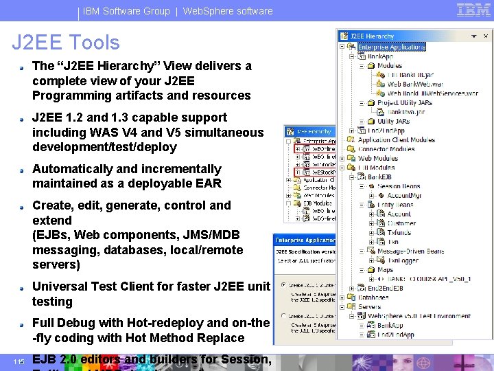 IBM Software Group | Web. Sphere software J 2 EE Tools The “J 2