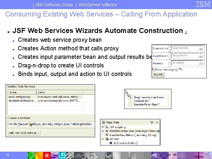 IBM Software Group | Web. Sphere software Consuming Existing Web Services – Calling From