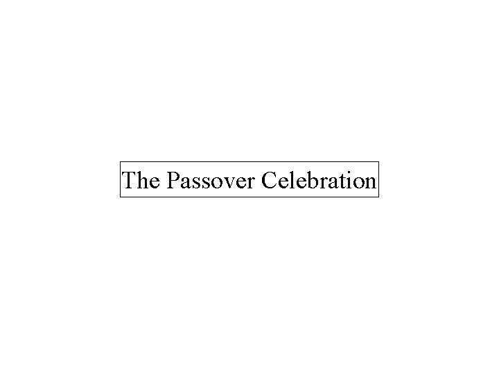 The Passover Celebration 