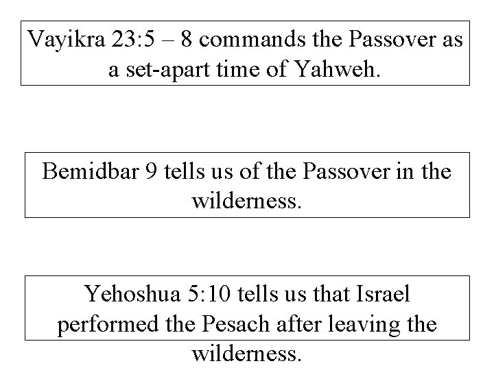 Vayikra 23: 5 – 8 commands the Passover as a set-apart time of Yahweh.