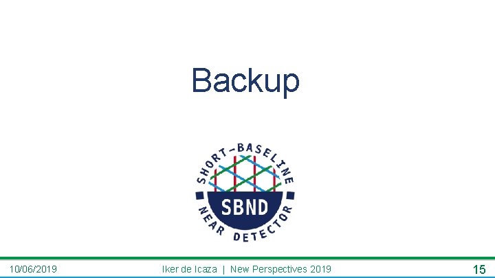 Backup 10/06/2019 Iker de Icaza | New Perspectives 2019 15 