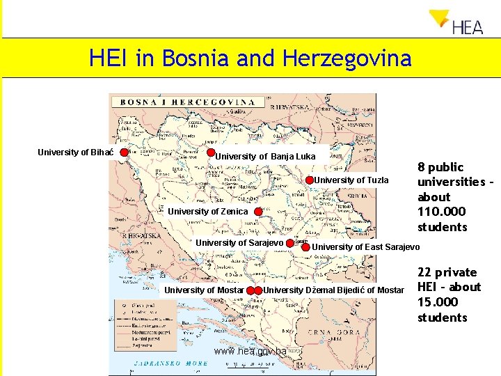 HEI in Bosnia and Herzegovina University of Bihać University of Banja Luka University of