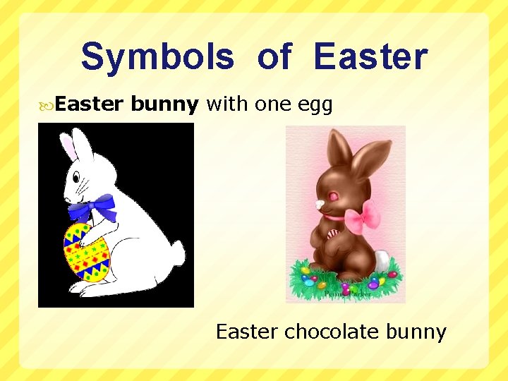 Symbols of Easter bunny with one egg Easter chocolate bunny 