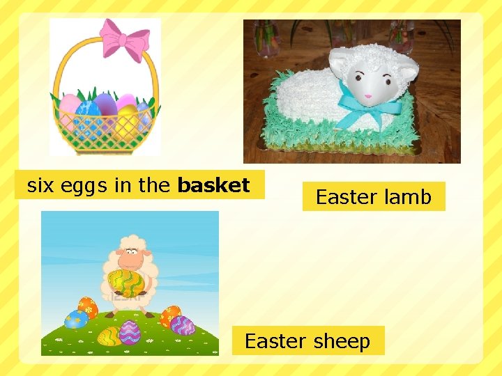 six eggs in the basket Easter lamb Easter sheep 