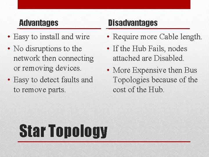 Advantages • Easy to install and wire • No disruptions to the network then