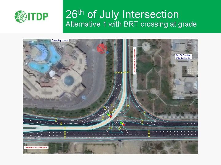 26 th of July Intersection Alternative 1 with BRT crossing at grade 