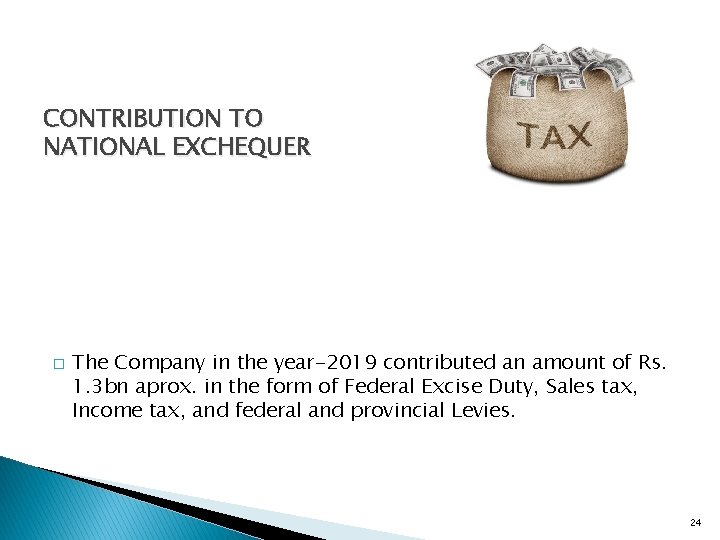 CONTRIBUTION TO NATIONAL EXCHEQUER � The Company in the year-2019 contributed an amount of