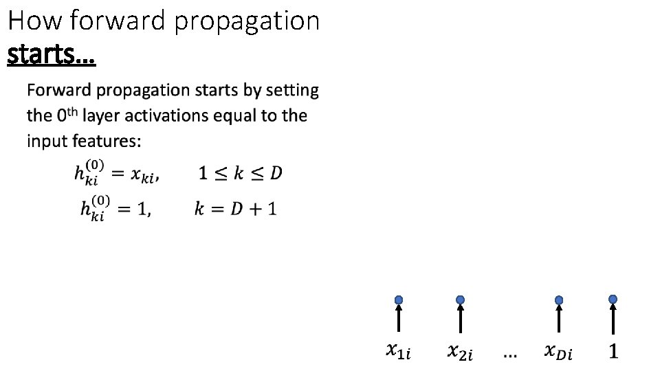 How forward propagation starts… • 