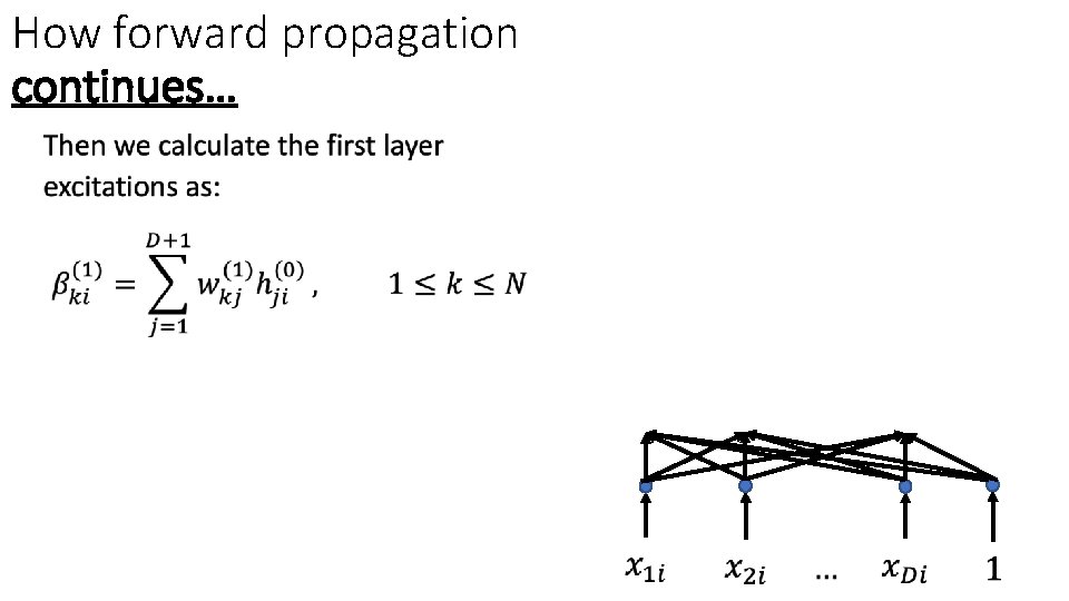 How forward propagation continues… • 