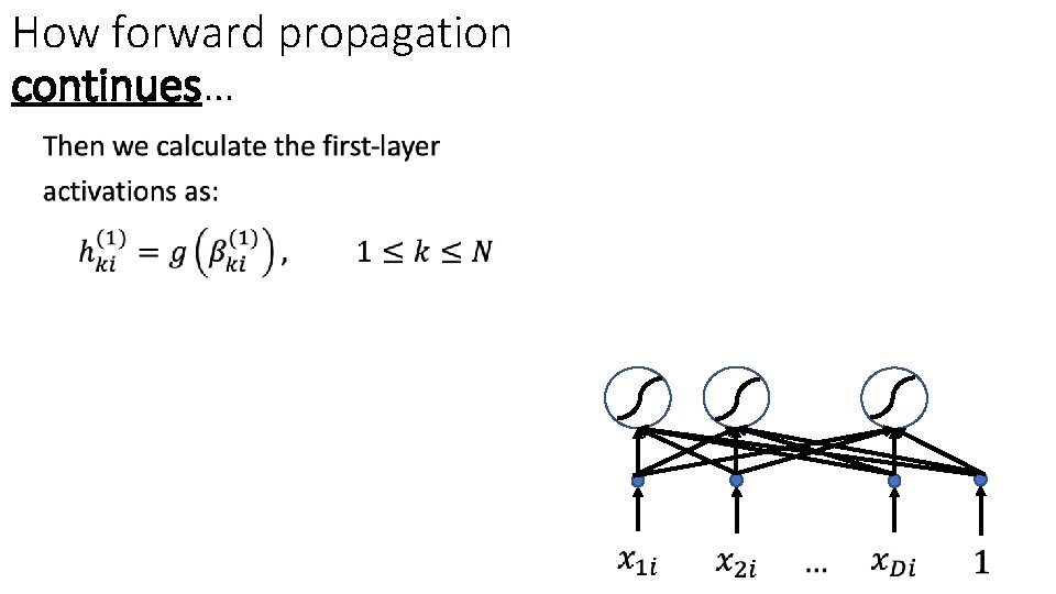 How forward propagation continues… • 