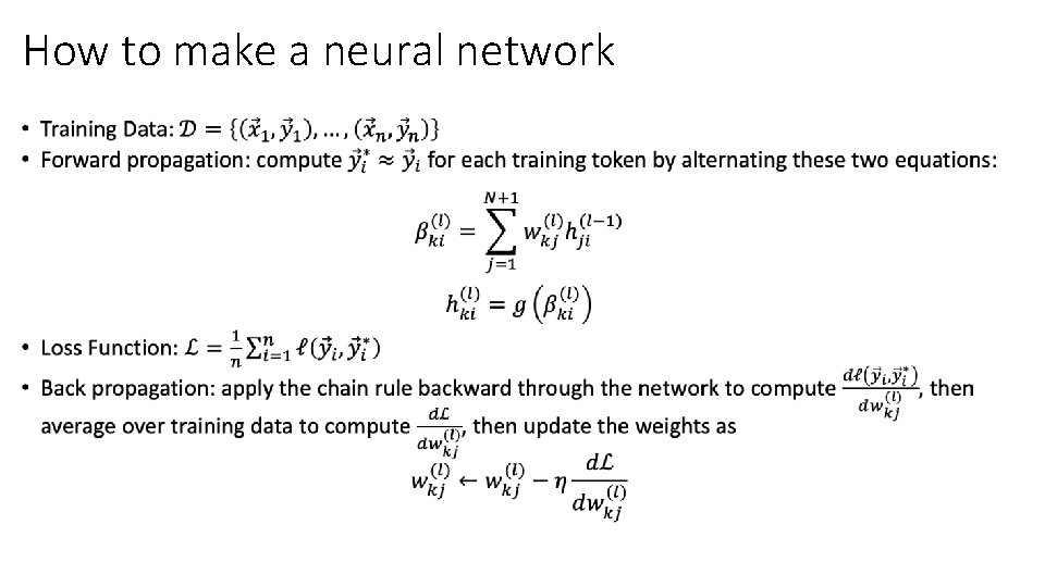 How to make a neural network • 