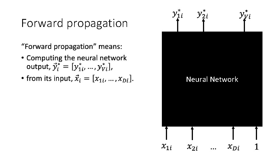 Forward propagation • Neural Network 