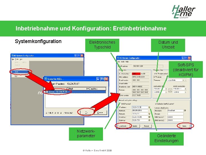 Inbetriebnahme und Konfiguration: Erstinbetriebnahme Systemkonfiguration Elektronisches Typschild Datum und Uhrzeit Soft-SPS (deaktiviert für KGIPM)