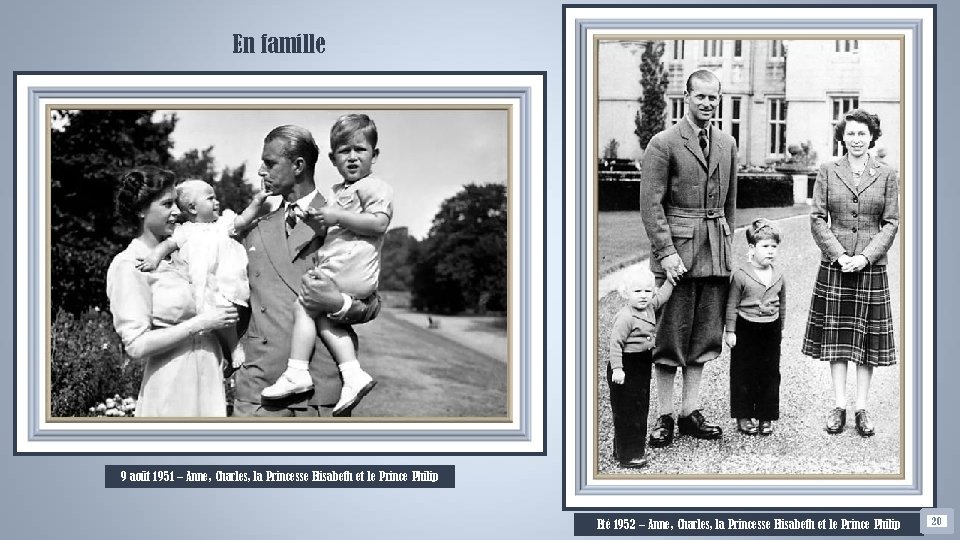 En famille 9 août 1951 – Anne, Charles, la Princesse Elisabeth et le Prince