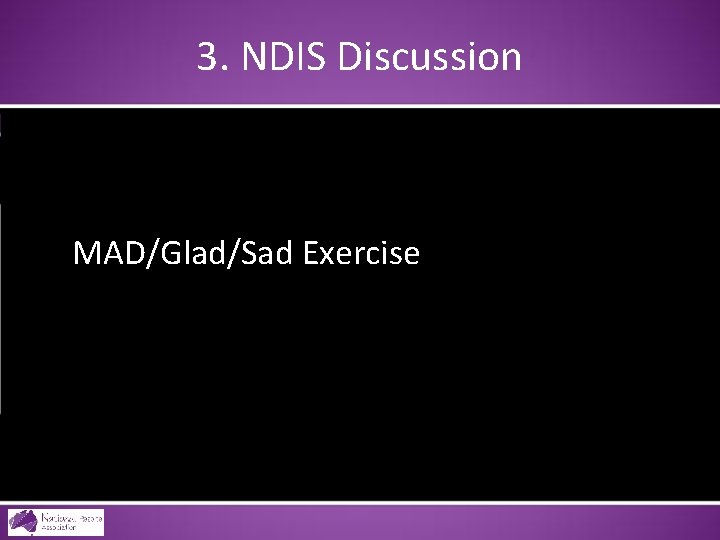 3. NDIS Discussion MAD/Glad/Sad Exercise 