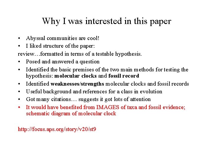 Why I was interested in this paper • Abyssal communities are cool! • I