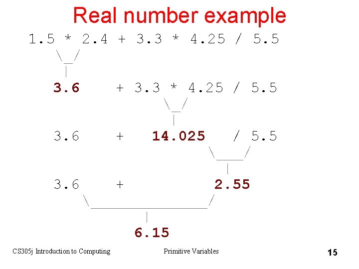 Real number example 81. 5 * 2. 4 + 3. 3 * 4. 25