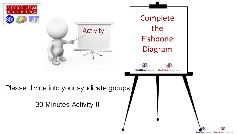 Activity Please divide into your syndicate groups 30 Minutes Activity !! Complete the Fishbone