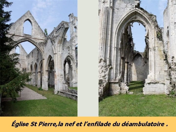 Église St Pierre, la nef et l’enfilade du déambulatoire. 