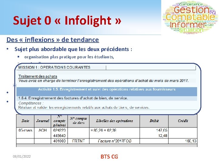 Sujet 0 « Infolight » Des « inflexions » de tendance • Sujet plus