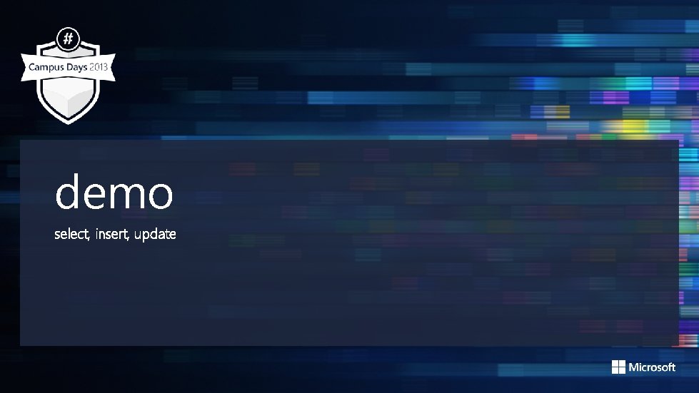 demo select, insert, update demo select, insert, update