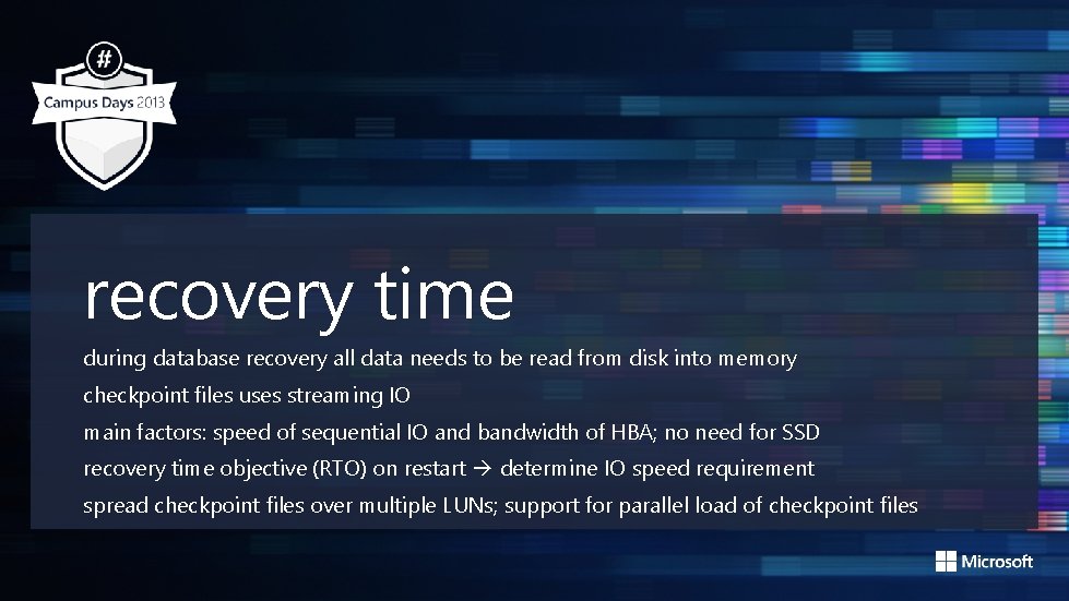 recovery time during database recovery all data needs to be read from disk into recovery time during database recovery all data needs to be read from disk into
