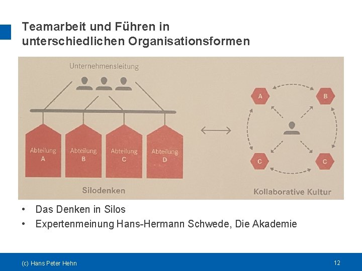 Teamarbeit und Führen in unterschiedlichen Organisationsformen • Das Denken in Silos • Expertenmeinung Hans-Hermann