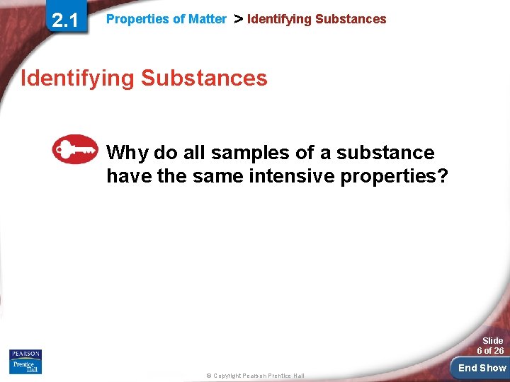 2. 1 Properties of Matter > Identifying Substances Why do all samples of a