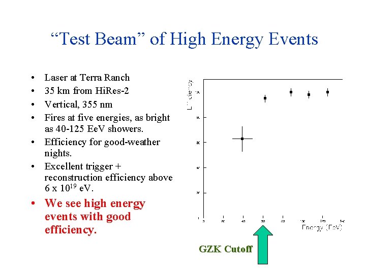 “Test Beam” of High Energy Events • • Laser at Terra Ranch 35 km