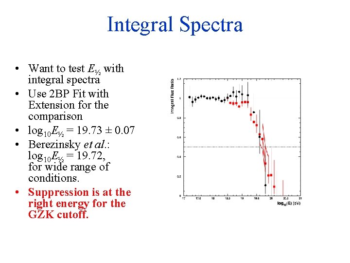 Integral Spectra • Want to test E½ with integral spectra • Use 2 BP