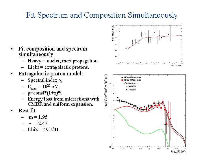 Fit Spectrum and Composition Simultaneously • Fit composition and spectrum simultaneously. – Heavy =
