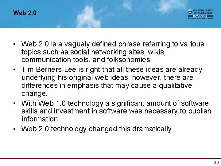 Web 2. 0 • Web 2. 0 is a vaguely defined phrase referring to