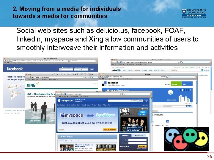 2. Moving from a media for individuals towards a media for communities Social web