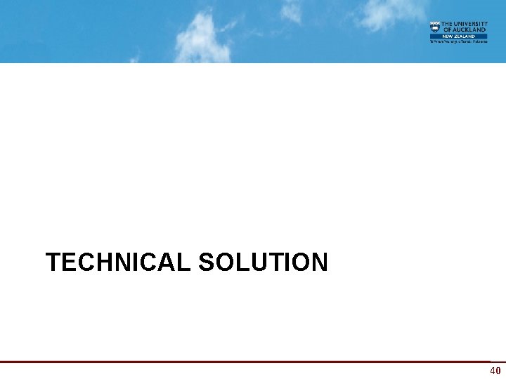 TECHNICAL SOLUTION 40 