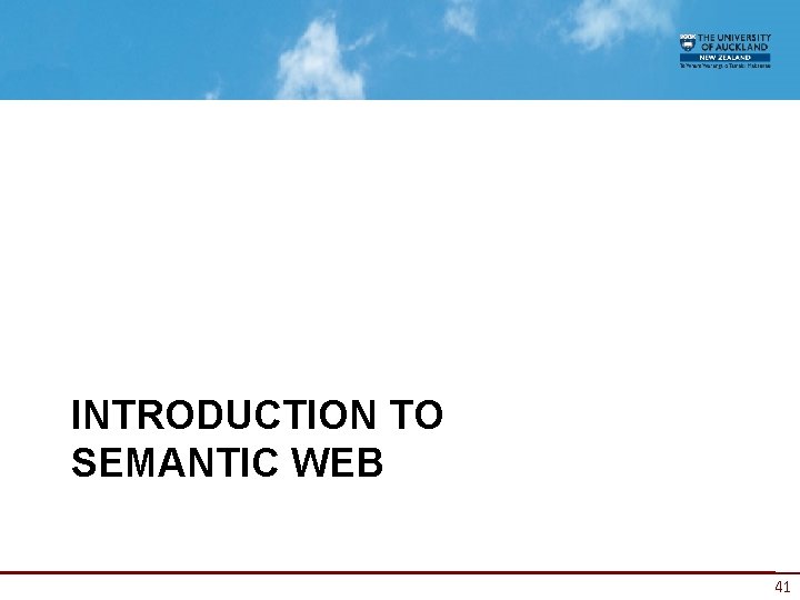 INTRODUCTION TO SEMANTIC WEB 41 