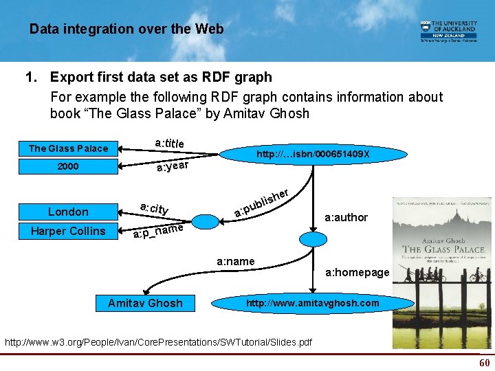 Data integration over the Web 1. Export first data set as RDF graph For