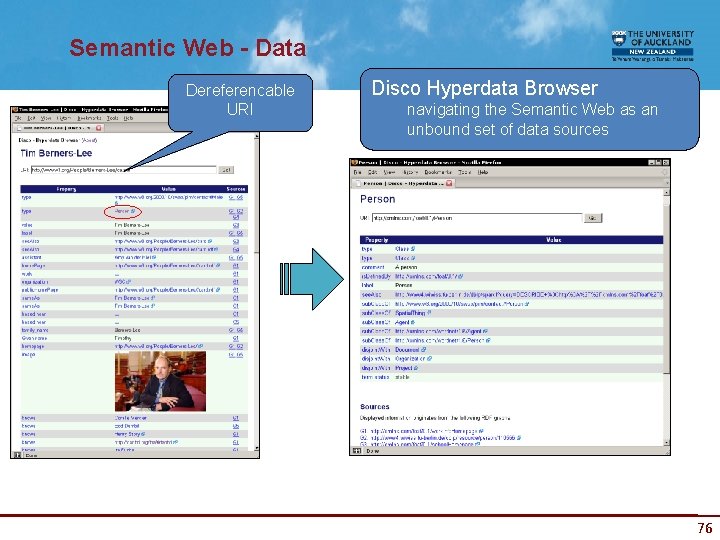 Semantic Web - Data Dereferencable URI Disco Hyperdata Browser navigating the Semantic Web as