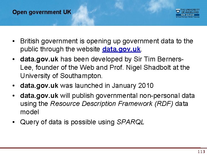 Open government UK • British government is opening up government data to the public