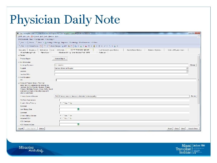 Physician Daily Note 