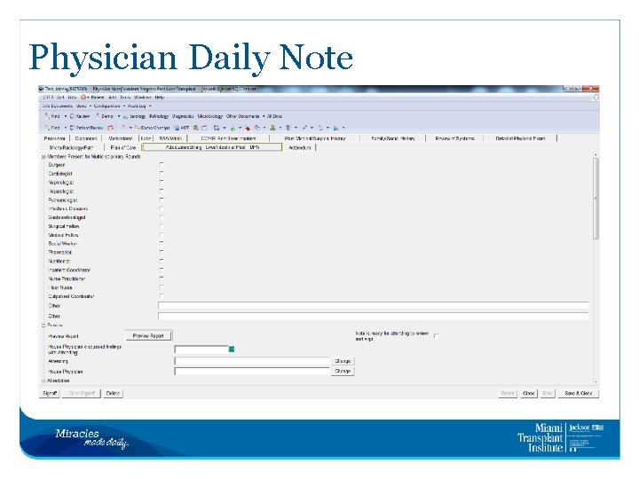 Physician Daily Note 