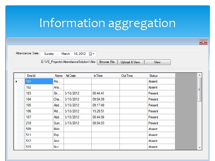 Information aggregation 