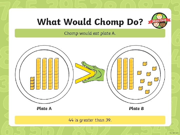 What Would Chomp Do? Chomp would eat plate A. Plate A Plate B 44